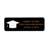 2023卒業シックブラック金ゴールド差出人住所 ラベル (正面)