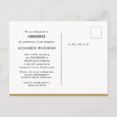 2023台本モダンはっきりしたの写真シンプルの卒業 案内ポストカード (裏面)