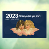 2023天使の新年の窓にしがみつく ウィンドウサイン (シート3)