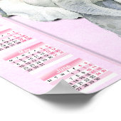 2023子供用カレンダー, 水彩ゾウ, 花 ポスター (角)