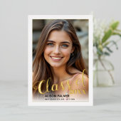 2023実在年の金ゴールドフォイル写真教室 箔招待状 (立ち正面)