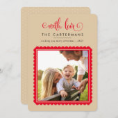 2023家族の写真かわいいエレガントホタテのフレーム砂 シーズンカード (正面/裏面)