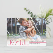 2023家族の写真の子供たちモダンうれしそうなハート赤 案内状 (スタンド正面)