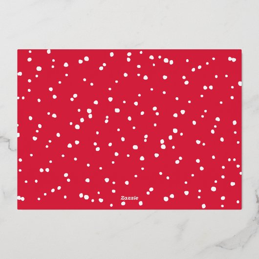 2023家族の写真の子供たちモダンうれしそうなハート赤 箔シーズンカード (裏面)