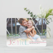 2023家族の写真の子供たちモダンうれしそうなハート 案内状 (スタンド正面)