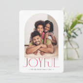 2023家族の写真ミニマルなアーチ喜び赤 案内状 (スタンド正面)