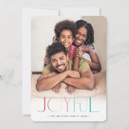 2023家族の写真ミニマルモダンリストの喜び色 案内状
