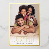 2023家族の写真ミニマルモダンリストJOYFUL RED 箔シーズンカード (正面)