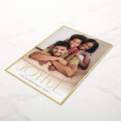 2023家族の写真ミニマルモダンリストJOYFUL RED 箔シーズンカード (回転した状態)