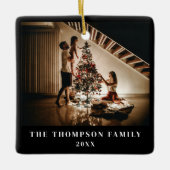 2023家族スタイリッシュ写真ミニマリストブラックモダン セラミックオーナメント (正面)