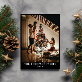 2023家族スタイリッシュ写真ミニマルモダンリストブラック シーズンカード