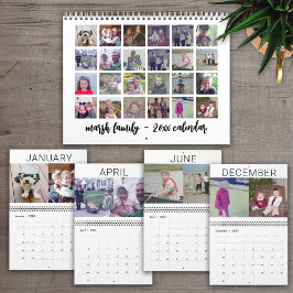 2023家族モダン24枚の写真ミニマル カレンダー