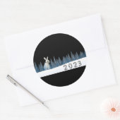 2023年うさぎの年、新年 ラウンドシール (封筒)