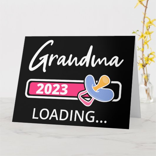 2023年おばあちゃん Loading I - おばあちゃんに昇格しました カード (黄色い花)