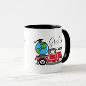 2023年おもしろいヴィンテージレッドトラックグローブ マグカップ (正面右)