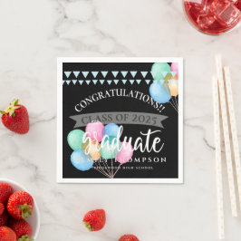 2023年お祝いバルーン卒業パーティーのクラス スタンダードカクテルナプキン