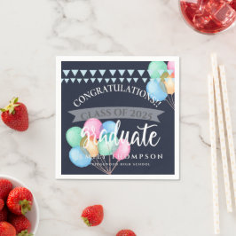 2023年お祝いバルーン卒業パーティーのクラス スタンダードカクテルナプキン