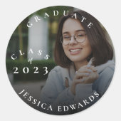 2023年かわいいクラス写真卒業発表 ラウンドシール (正面)