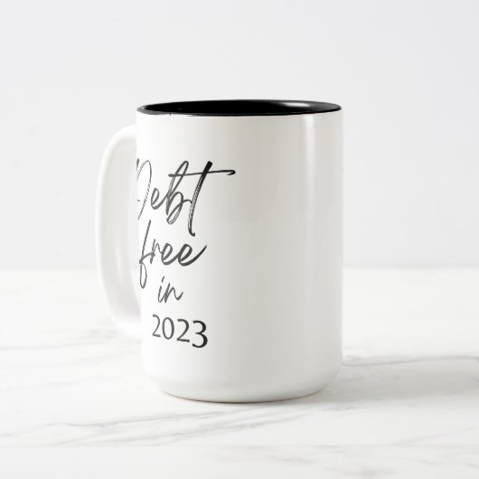 2023年に債務免除を実現する金融独立の2つのトーン ツートーンマグカップ (正面左)