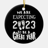 2023年に期待している妊娠・性別 セラミックオーナメント (正面)