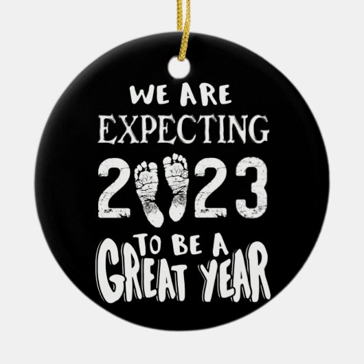 2023年に期待している妊娠・性別 セラミックオーナメント (正面)