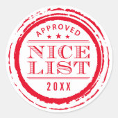 2023年のおもしろいクリスマスのラッピング素敵なリストスタンプ ラウンドシール (正面)