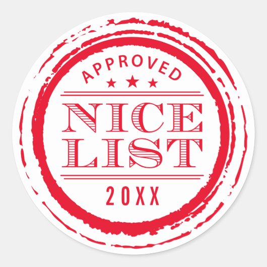 2023年のおもしろいクリスマスのラッピング素敵なリストスタンプ ラウンドシール (正面)