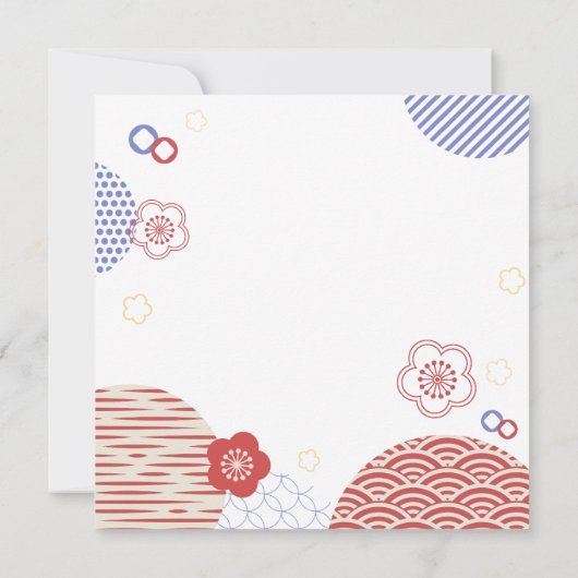 2023年のウサギの年 紅いウサギの折り紙 カード (裏面)