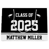 2023年のクラスと白黒テンプレートの名前 ラージペーパーバッグ (正面)