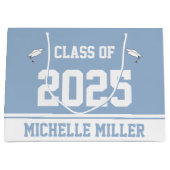 2023年のクラスと赤ちゃん青と白の名前 ラージペーパーバッグ (正面)