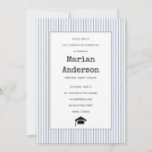 2023年のクラスの埃っぽい青い卒業写真 招待状 (裏面)