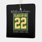 2023年のクラスモダングリーンブラック&金ゴールド卒業 セラミックオーナメント (左)