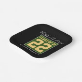 2023年のクラスモダングリーンブラック&金ゴールド卒業 ペーパープレート (傾斜あり)