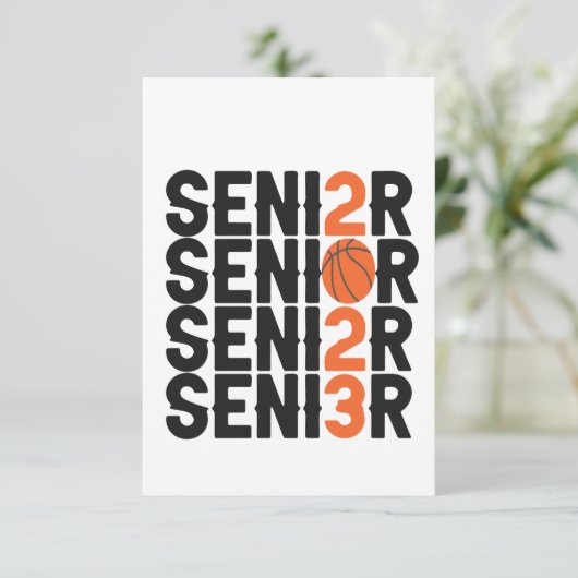 2023年のクラス上級バスケットボール卒業ギフト サンキューカード (スタンド正面)