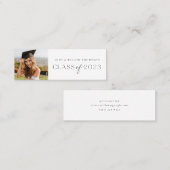 2023年のクラス写真卒業ネームカードブラック スキニー名刺 (正面/裏面)