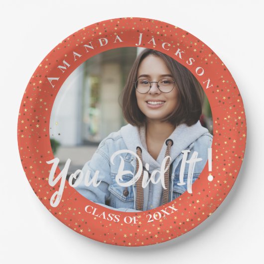 2023年のクラス写真卒業パーティー ペーパープレート (正面)