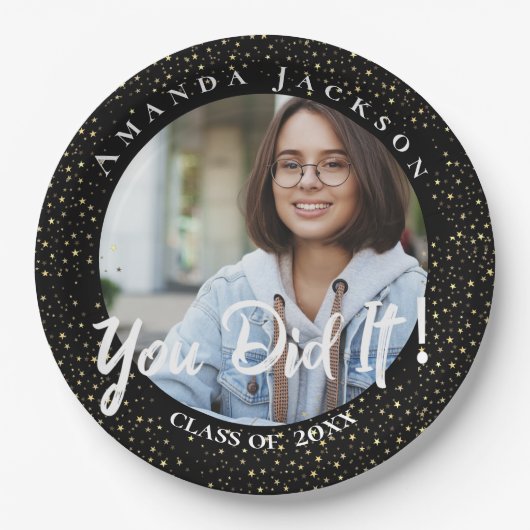 2023年のクラス写真卒業パーティー ペーパープレート (正面)