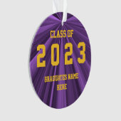 2023年のクラス紫と金ゴールドオーナメントby Janz オーナメント (正面)