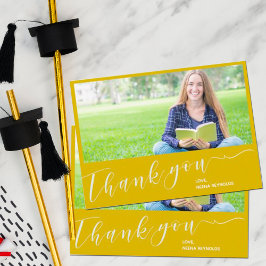 2023年のクラス黄色い写真卒業ありがとう ポストカード