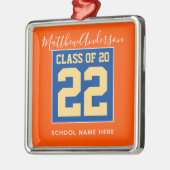 2023年のクラスOrange Blueと金ゴールド卒業 メタルオーナメント (左)