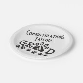 2023年のホワイトブラックのグラッドポープリントのクラス ペーパープレート (アングル)