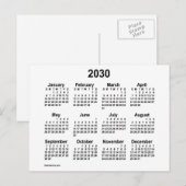 2023年のホワイト ミニ カレンダー(Janz) ポストカード (正面/裏面)