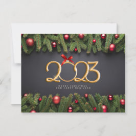 2023年のメリークリスマスとハッピーニューイヤー ポストカード