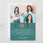 2023年のレトロカラフル卒業パーティー4写真 招待状 (裏面)