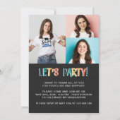 2023年のレトロカラフル卒業パーティー4写真 招待状 (裏面)