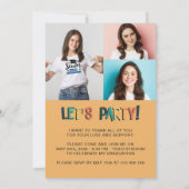 2023年のレトロカラフル卒業パーティー4写真 招待状 (裏面)