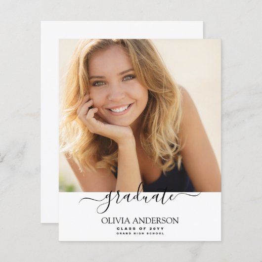 2023年の予算クラス白写真卒業 (正面/裏面)