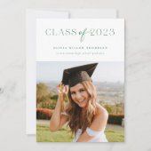 2023年の写真モダン発表グリーン 案内状 (正面)