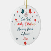 2023年の初の家族のパーソナライズされたクリスマスフォト セラミックオーナメント (右)