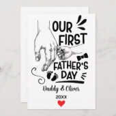 2023年の初めての父の日、名前をカスタムする シーズンカード (正面/裏面)